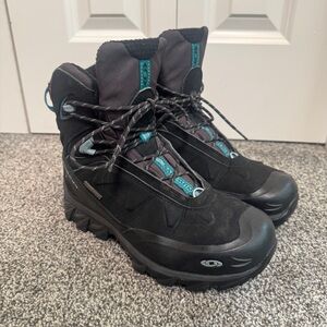 Salomon Climatherm HD Winter Snow Boot Black Teal Woman’s 7 Discontinued Model
